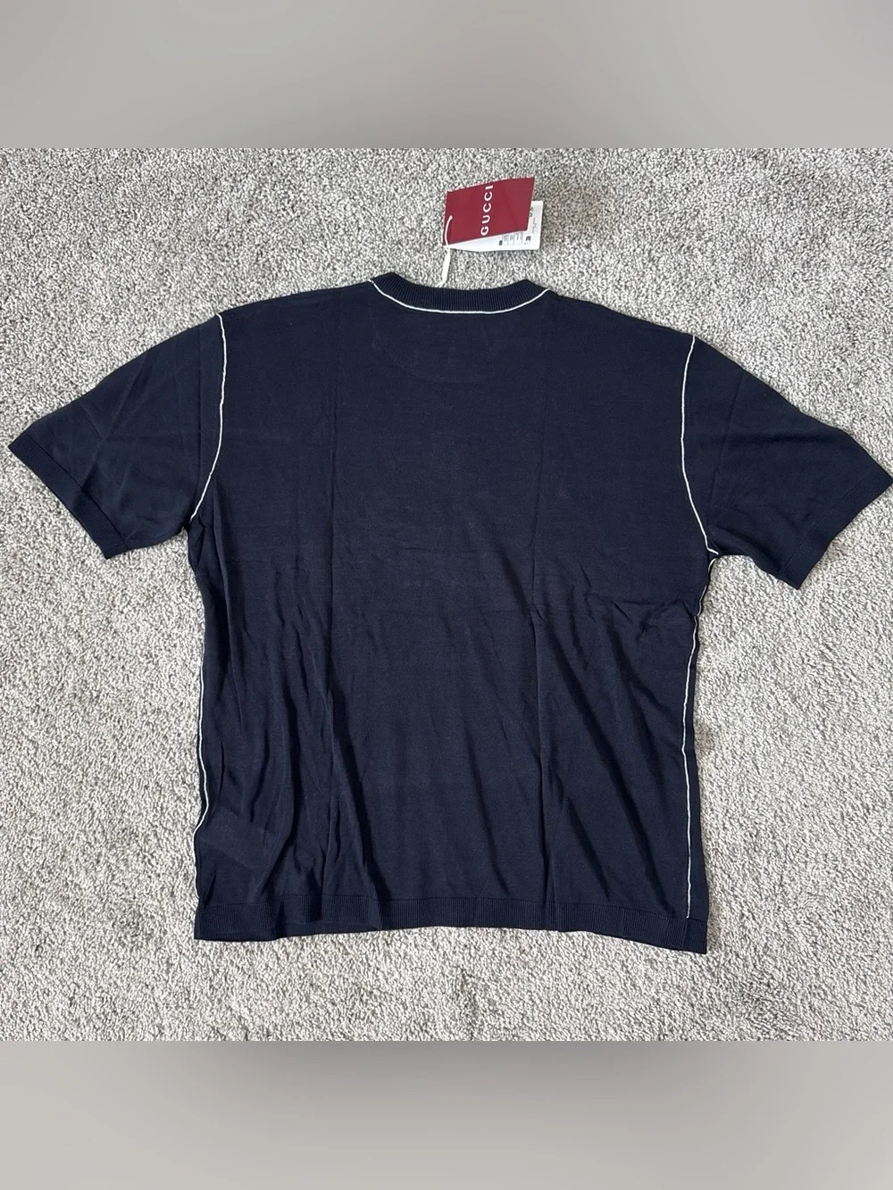 Gucci Men’s dark Navy Logo Crewneck T-Shirt size XL for men